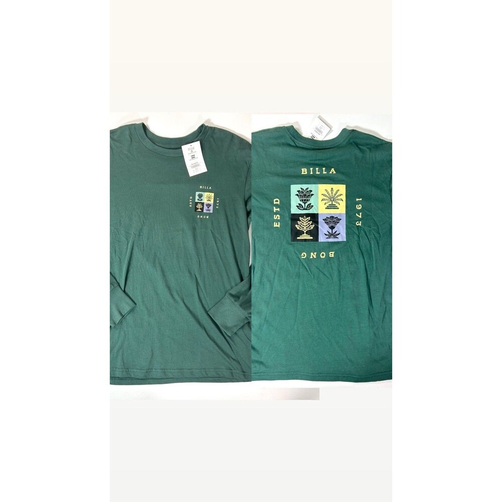NWT Billabong Small Green Surf Beach Unison Long Sleeve T-Shirt